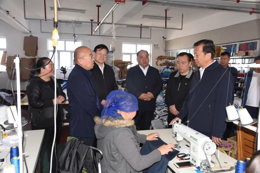 自治区人民政府副秘书长,扶贫办党组书记,主任曹志文检查指导我县脱贫